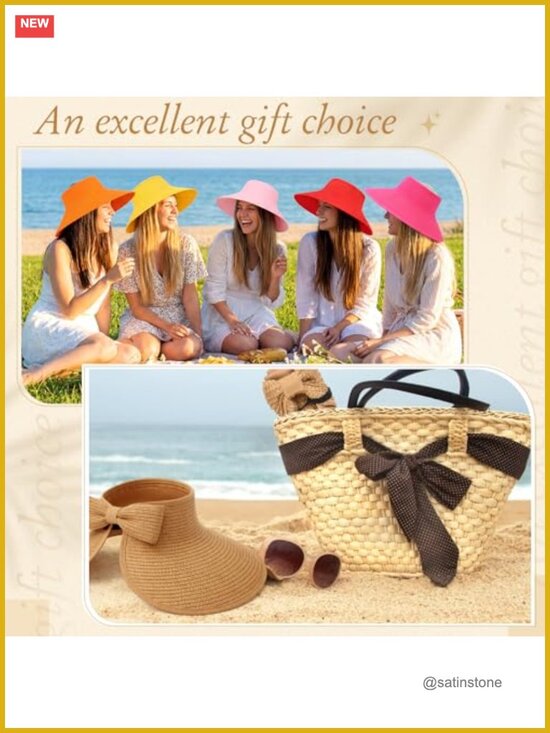 12 Pack Foldable Straw Sun Visors Wide Brim UPF Protection Beach Hats for Women